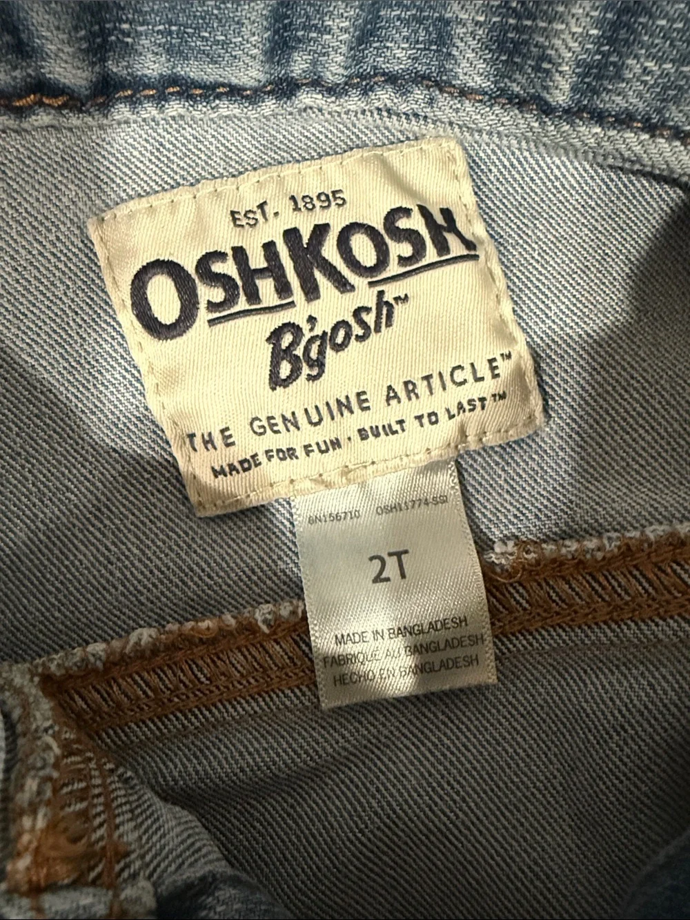 OshKosh B'gosh Medium Blue Denim Jacket with White Dot Accents